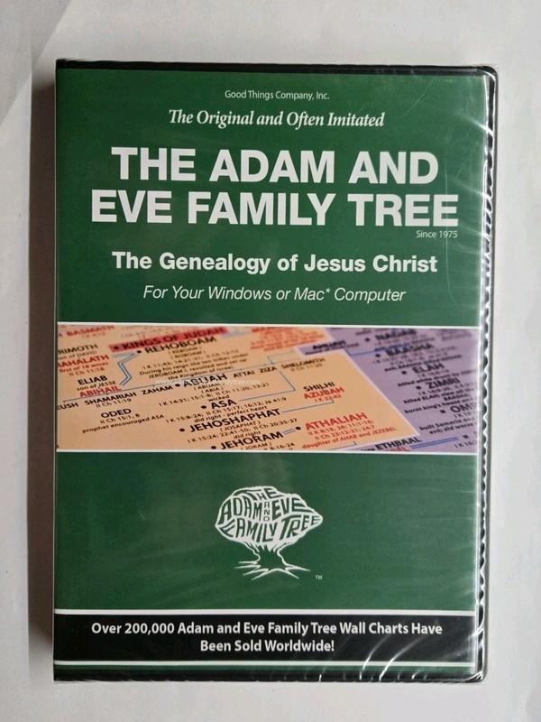 The Adam And Eve Family Tree Genealogy Of Jesus Christ Software PC CD-ROM