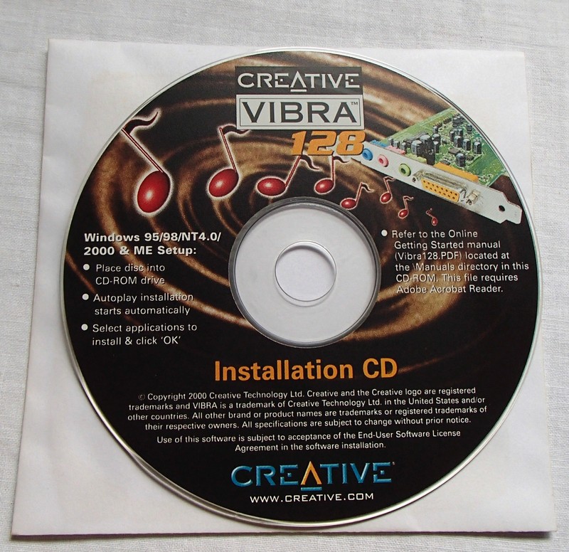 Creative Vibra 128 Soundcard Installation CD & Quick Start Guide for Windows gallery