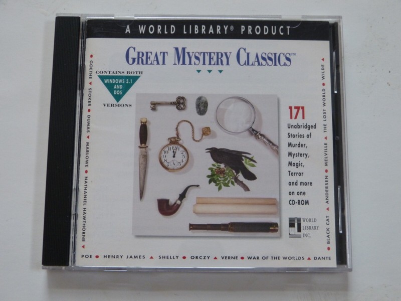 World Library’s GREAT MYSTERY CLASSICS: 171 Complete Texts, PC CD ROM, Windows