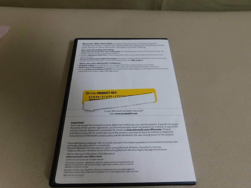 Microsoft Office WORD 2003 Case & Disc with Product Key Disc VGC Clean gallery