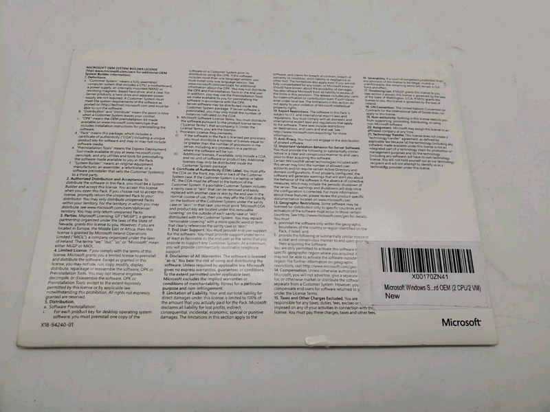 Microsoft Windows SVR STD 2012 x64 English Software DVD 2CPU/2VM gallery