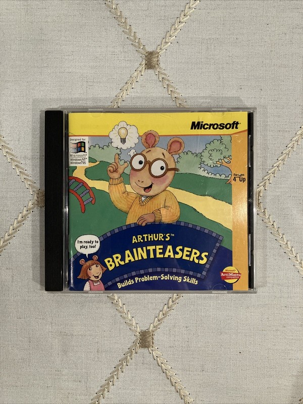 Microsoft Arthur’s Brainteasers CD-ROM PC Builds Problem-Solving Skills Ages 4+