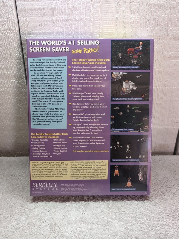 NEW Totally Twisted After Dark Windows Mac Big Box CD 1995 Berkeley Screen Saver gallery