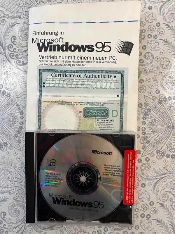 Original Windows 95 with Original Key