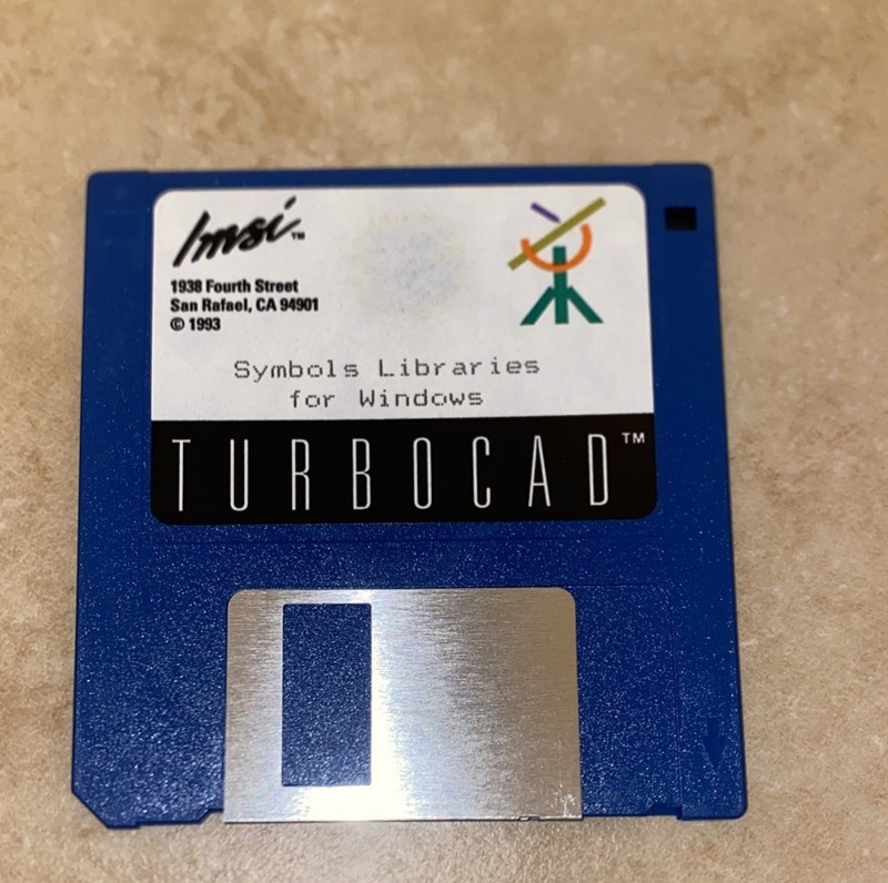Turbocad Windows IMSI brand software 3.5 Floppy Disk Symbols Library