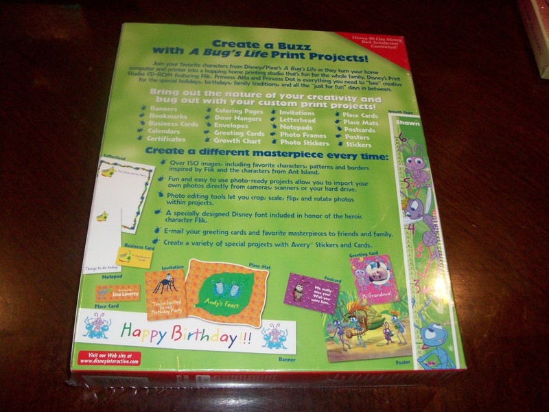 Disney's Pixar A Bug's Life Print Studio CD ROM WIN 95 NEW In Sealed Box gallery