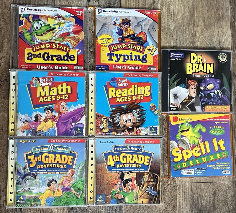Kids Educational Programs Ages 6-12 Lot of 8 CDs The Learning Company & More