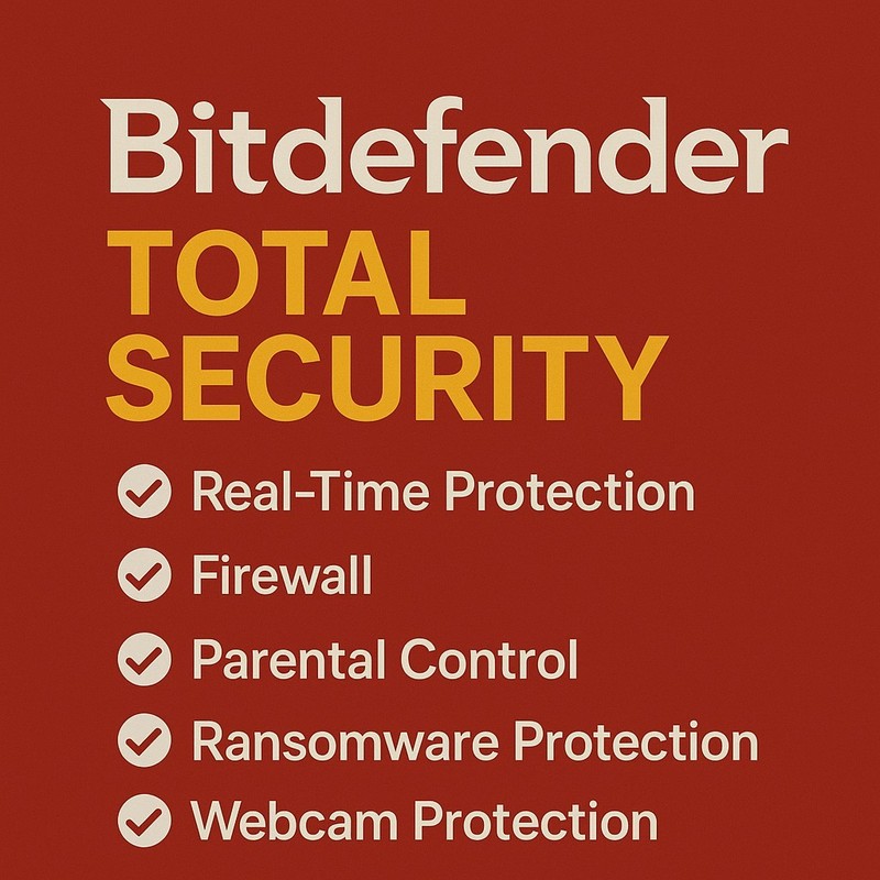 Bitdefender Total Security 2026 – 3 Years 5 Devices + Daily VPN