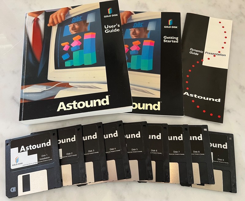 VINTAGE Astound multi-media Presentation Software on FLOPPY DISKS for MAC $24.95