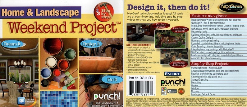 Punch! Home & Landscape Weekend Projects CD-ROM Windows – NEW Sealed Jewel Box