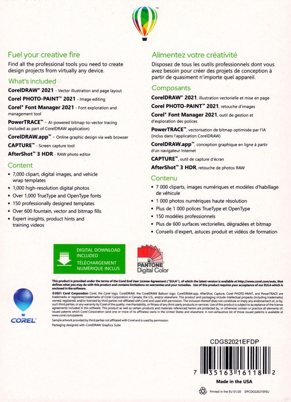 CorelDRAW Graphics Suite 2021 - Perpetual Commercial, Retail Box CDGS2021EFD gallery