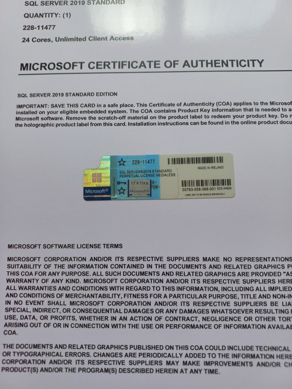Microsoft SQL Server 2019 Standard 24 Core License unlimited User CALs 228-11477 gallery