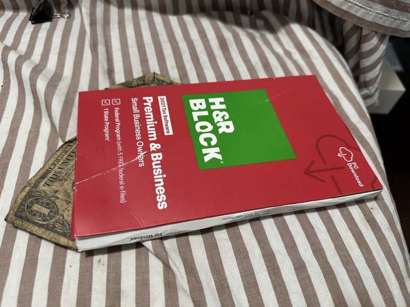 Box Damage H&R Block Tax Software Premium Business 2021 PC key card Turbotax HR gallery
