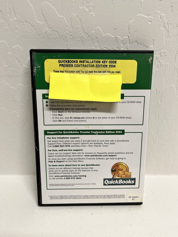 Intuit Quickbooks 2004 Premier Contractor Edition Complete w/Key Code Windows gallery
