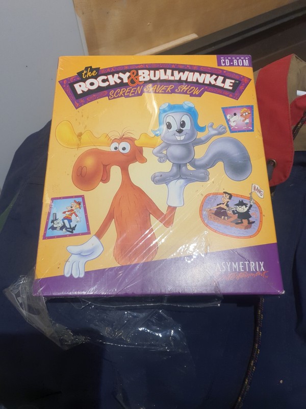 1994 UNUSED Asymetrix Rocky & Bullwinkle Screen Saver Show for Windows CD Rom