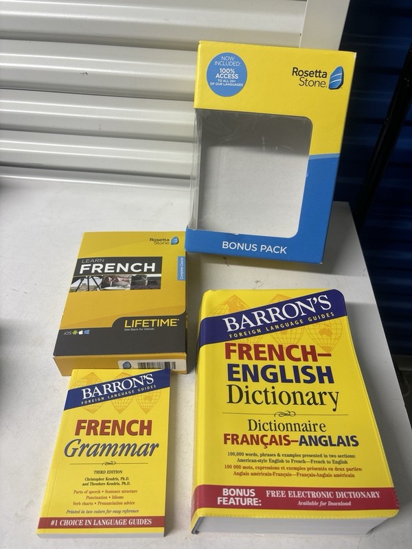 Rosetta Stone Learn French Bonus Pack Lifetime Online Access Grammar.Dictionary
