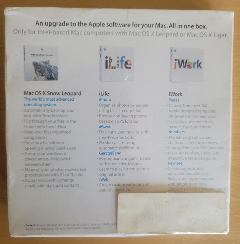 SEALED NEW Apple Mac Box Set Includes Mac OS X Snow Leopard iLife iWork MC209Z/A gallery