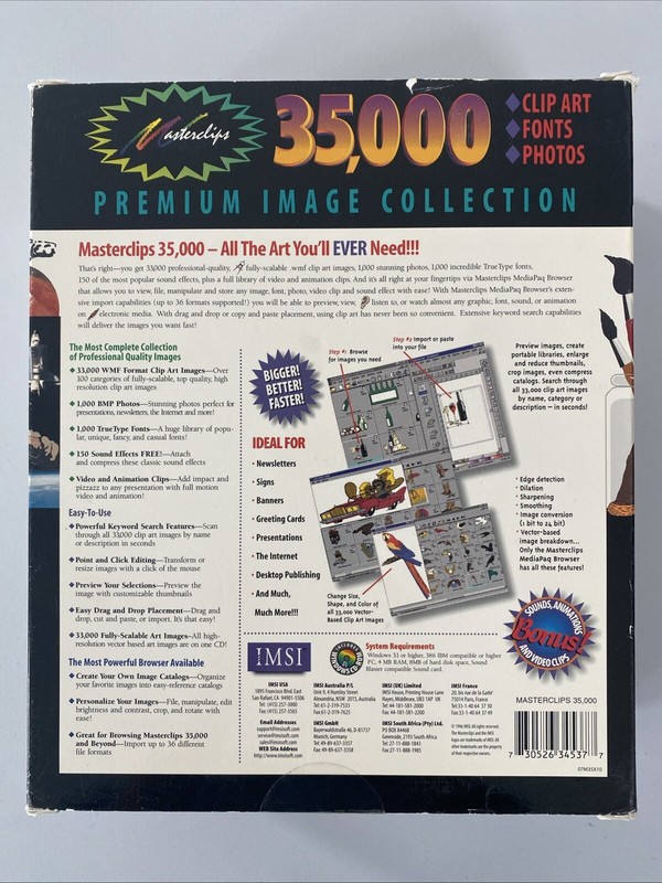 IMSI Software PC Masterclips 35000 Premium Image Collection 2 CDs Vintage 1996 gallery