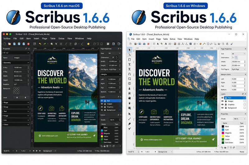 SCRIBUS 2026 PROFESSIONAL DESKTOP PUBLISHING SUITE v1.6.6 Software ~ MAC os gallery