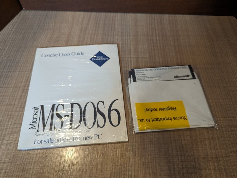 Microsoft MS-DOS 6 Plus Enhanced Tools and Double Space 4 x 5.25″ Floppy Version