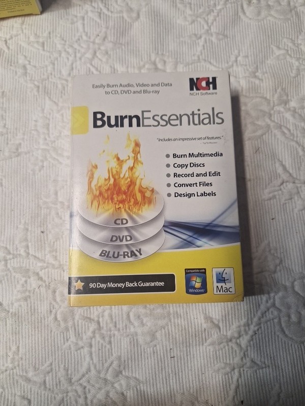 NCH BURN ESSENTIALS disc-burning software CD-rom Windows Mac
