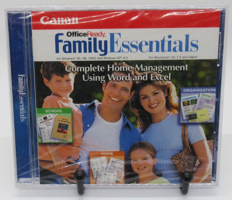 CANON OFFICE READY: FAMILY ESSENTIALS PC CD-ROM SOFTWARE FOR WIN 95/98 HOME MGMT