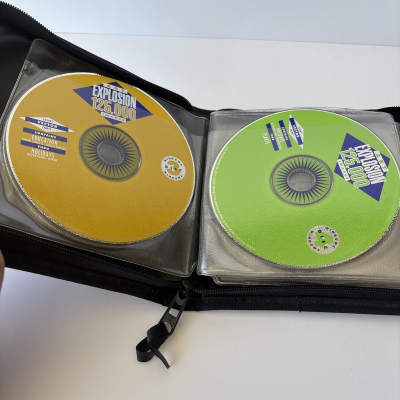 Vintage Nova Art Explosion Clip Art CD Lot 15 Discs Windows 95 98 Case gallery