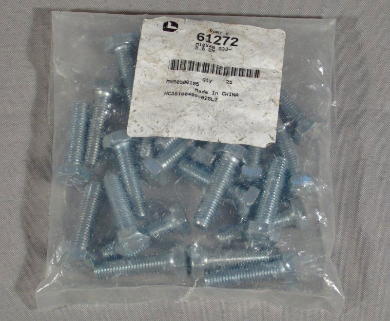 BAG of 25 CLASS 8.8 HEX HEAD CAPSCREWS COARSE M10 x 1.5 PITCH x 40mm ZINC-PLATE