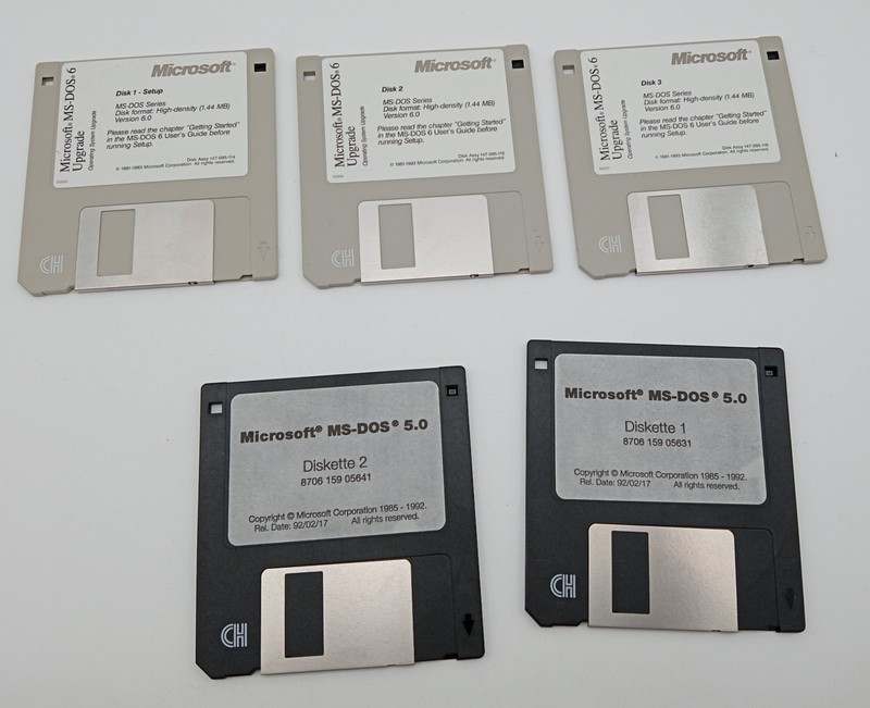 Microsoft MS-DOS 6.0 Upgrade & MS-DOS 5 .0 Operating System 3.5″ Disk vtg LOT