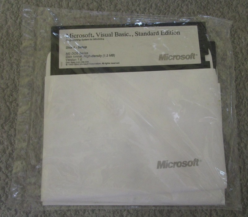Microsoft Visual Basic Standard Edition DOS Version 1 5.25" floppys NOS gallery