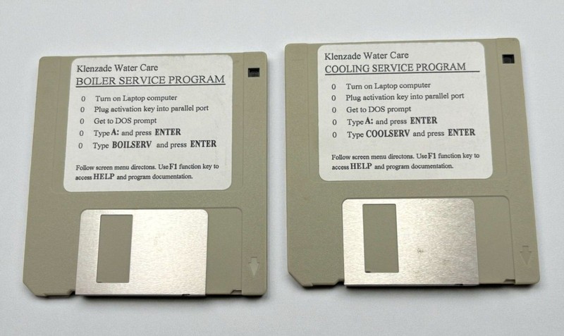 Klenzade Water Care Boiler & Cooling Service Program Floppy Disks Vintage DOS