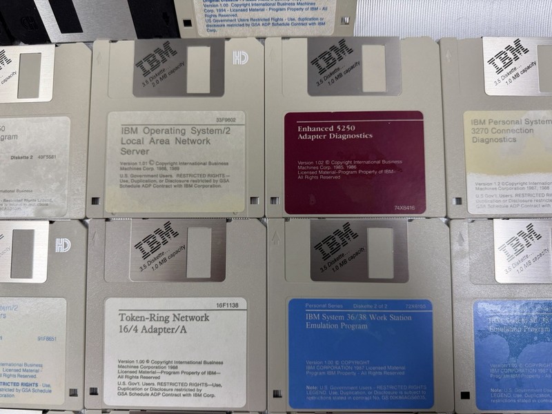 Vtg IBM Computer Floppy Disk Diskette Lot of 45 Software Drivers Programs Guide gallery