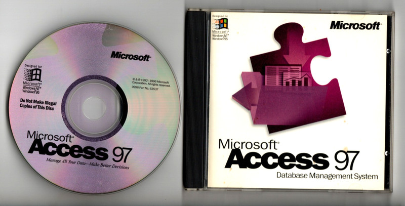 Microsoft Access 97 Database Management System Software w/ CD Key