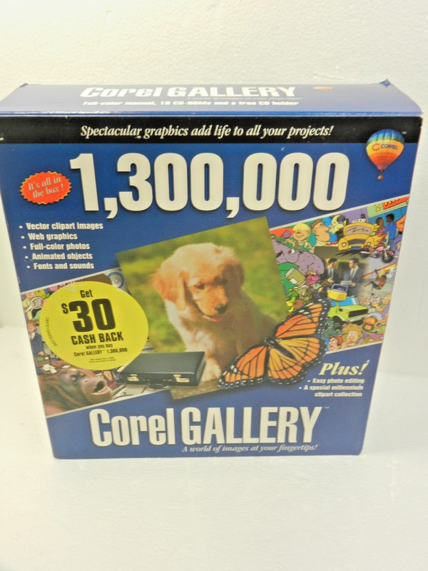 Corel Gallery Clip Art 1,300,000 Sealed Box For Windows 95 98 NT 4.0