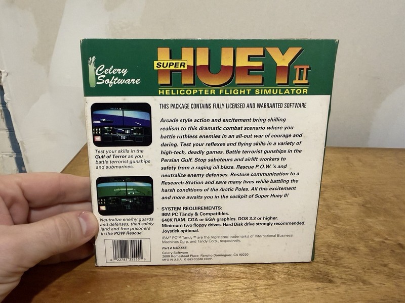 Super Huey II Helicopter Flight Simulator Celery Software 3 1/2” Disk IBM DOS gallery