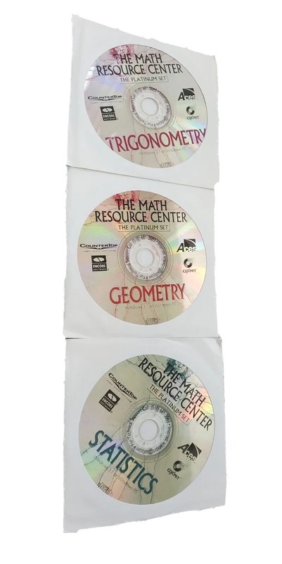 The Math Resource Center Platinum 3 CD-ROMS encore software Windows 3.1/95