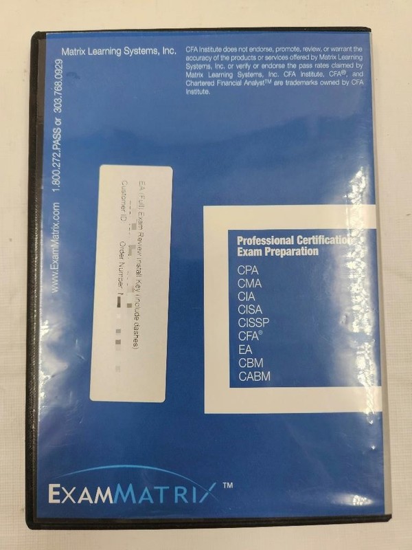 The Exam Matrix EA Exam Review CPA Software CD-ROM w/ Installation Key gallery