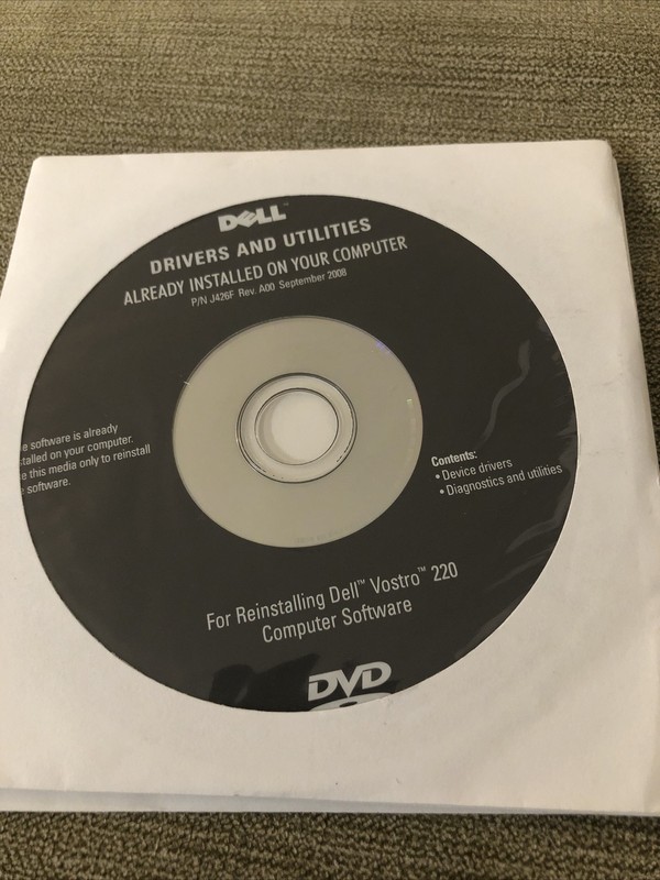 Dell Drivers And Utilities For Dell Vostro 220, J426F, Rev.A00, September 2008
