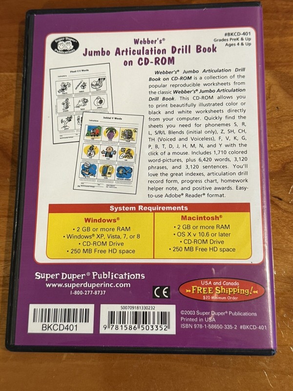 Super Duper Webber Jumbo Artic Drill Book on CD ROM New Excellent Mint Condition gallery