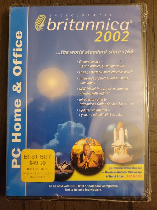 Encyclopedia Britannica 2002 Deluxe Edition CD Windows Version [3-Disc Set] NEW