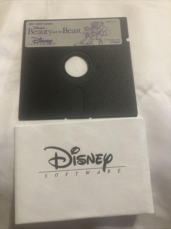 Disney Software IBM Tandy Version Vintage Beauty and The Beast. Disk 1 of 1