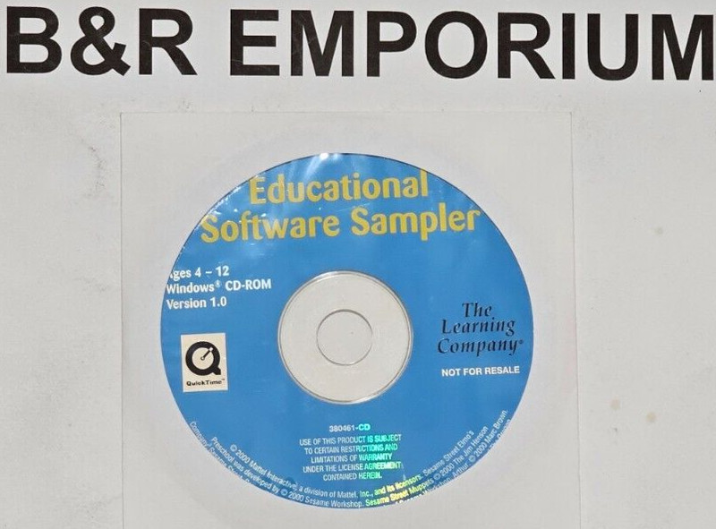 Educational Software Sampler (2000 Learning Company) Used CD-ROM – Paper Sleeve