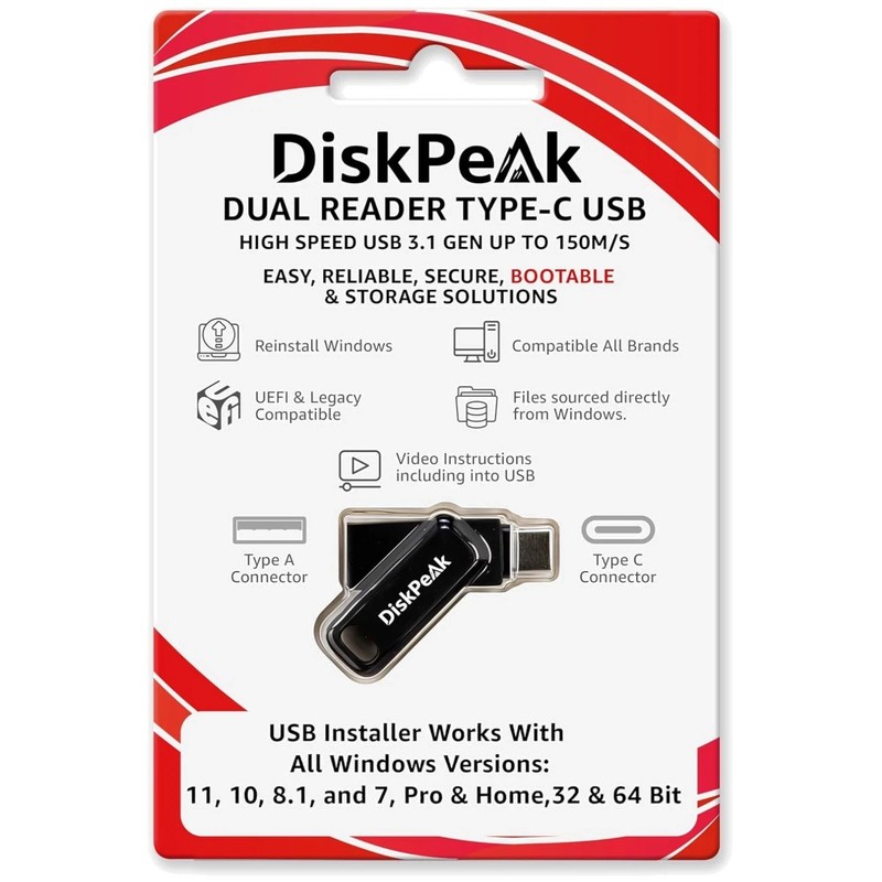 Effortless Windows Installation USB Supports 32 & 64 bit with Utilities