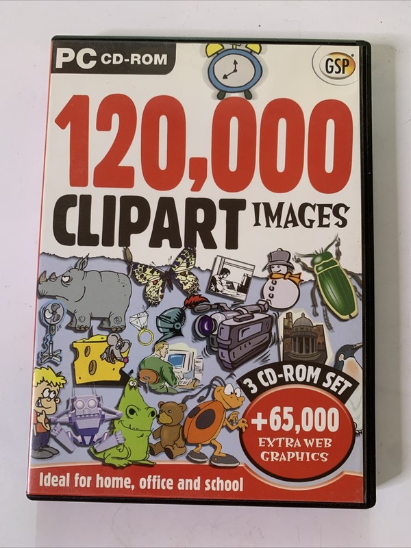 120,000 Clipart Images Royalty Free PC Windows CD-ROM 3-Disc
