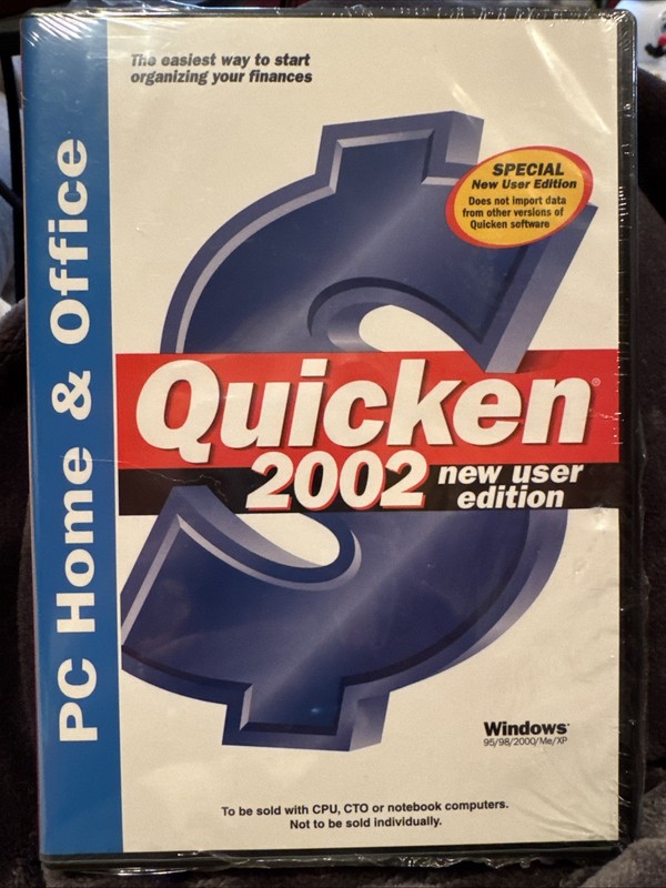 New Sealed Quicken 2002 New User Edition PC Home & Office PN 247740