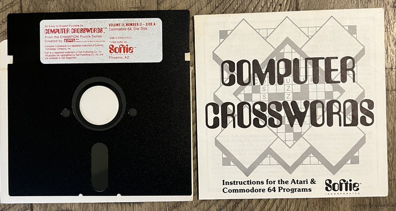 Commodore 64 128 – Computer Crossword Puzzles Game – 1983 Softie – TESTED