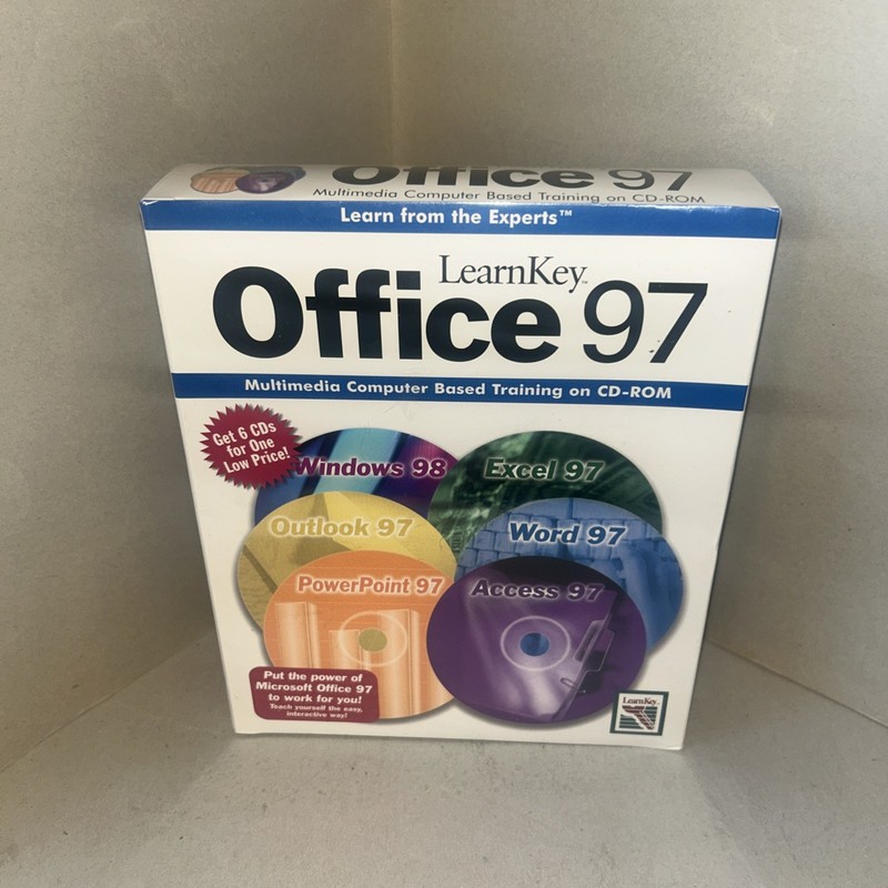 Vintage LearnKey Microsoft Office 97 Training Software 6 CD Set NEW SEALED!