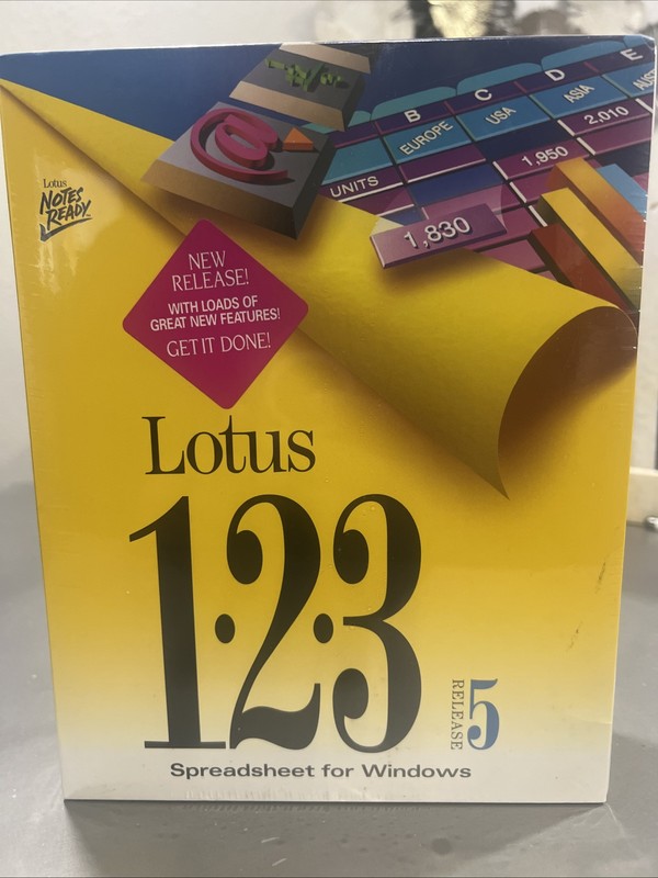 Lotus 1.2.3 Release 5 Spreadsheet For Windows 3.5 Disk 1994 New Sealed