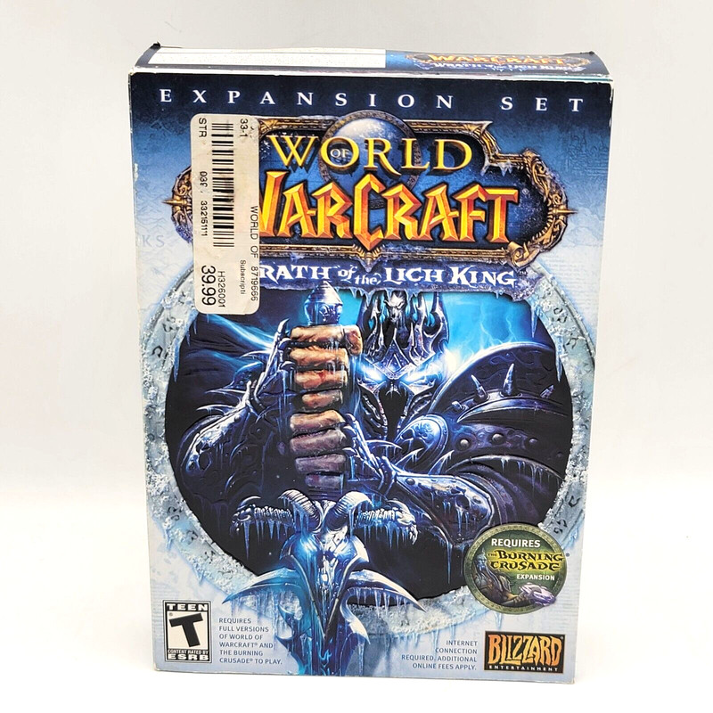 World of Warcraft Rath of the Lich King 2008 Expansion Set Complete PC Game DVD