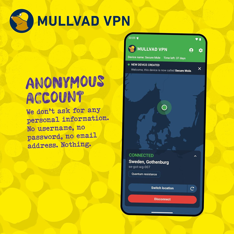 Mullvad VPN | 6 Months for 5 Devices | Protect Your Privacy with Easy-To-Use Sec gallery
